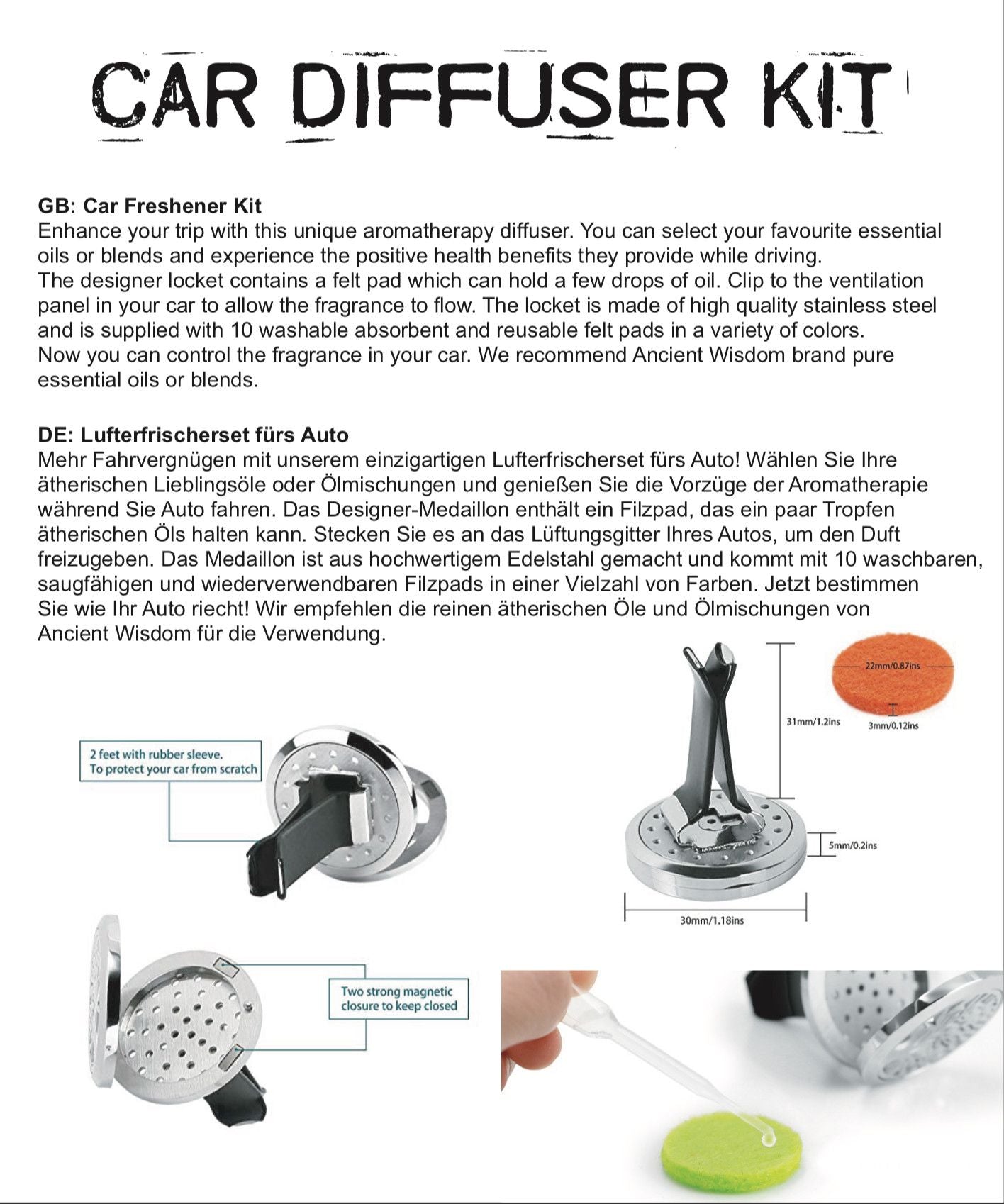 Diffusore per auto – Ruota auto – 30 mm