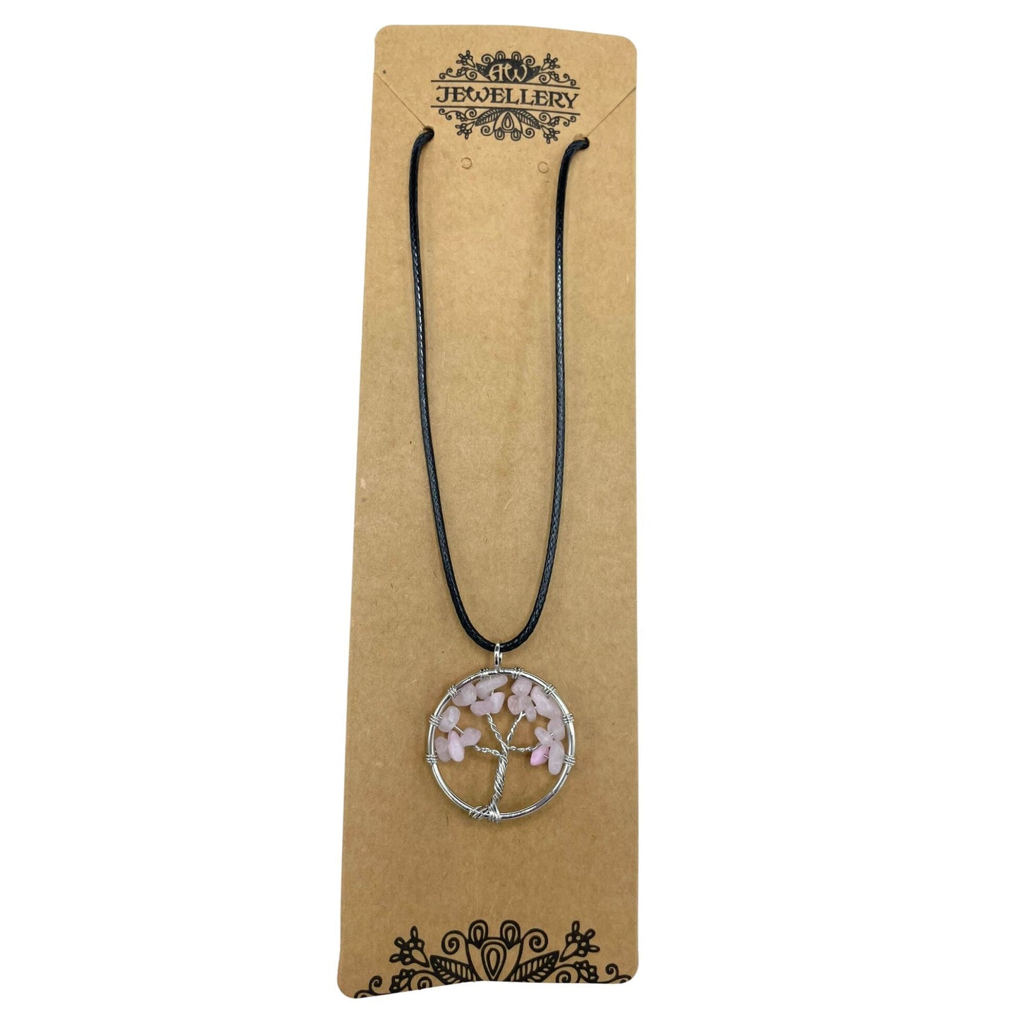 Ciondolo "Albero della vita" - quarzo rosa