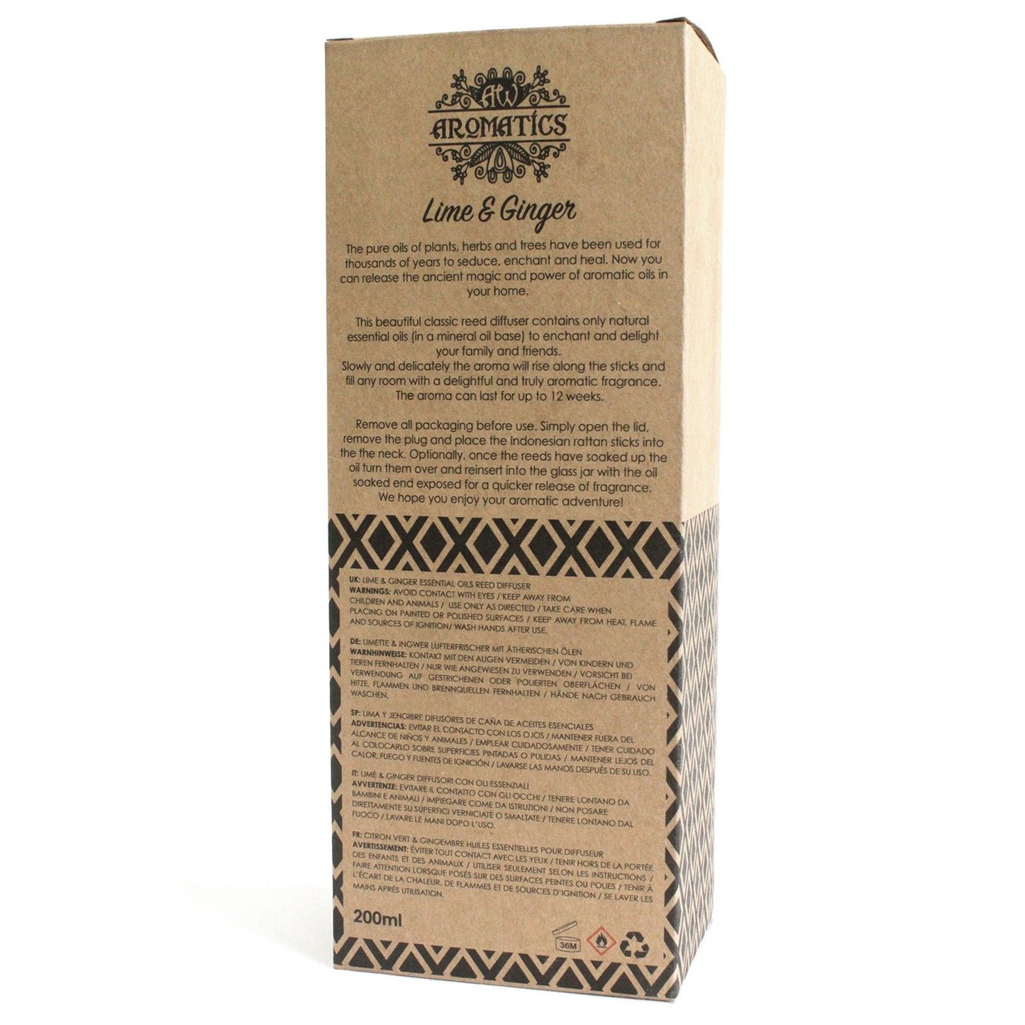 Diffusore di aromi con oli essenziali Lime & Zenzero 200 ml