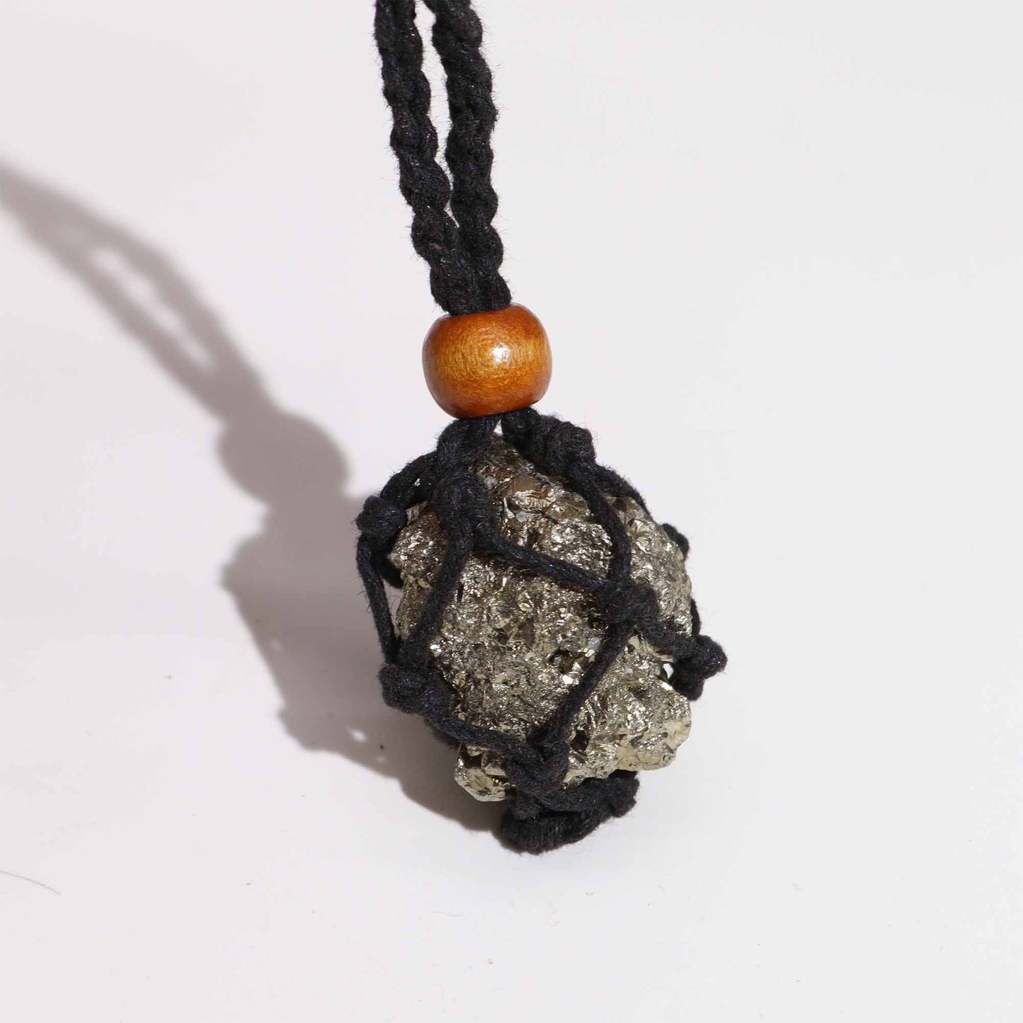 Collana con cordino e cristallo – 45 cm – nero