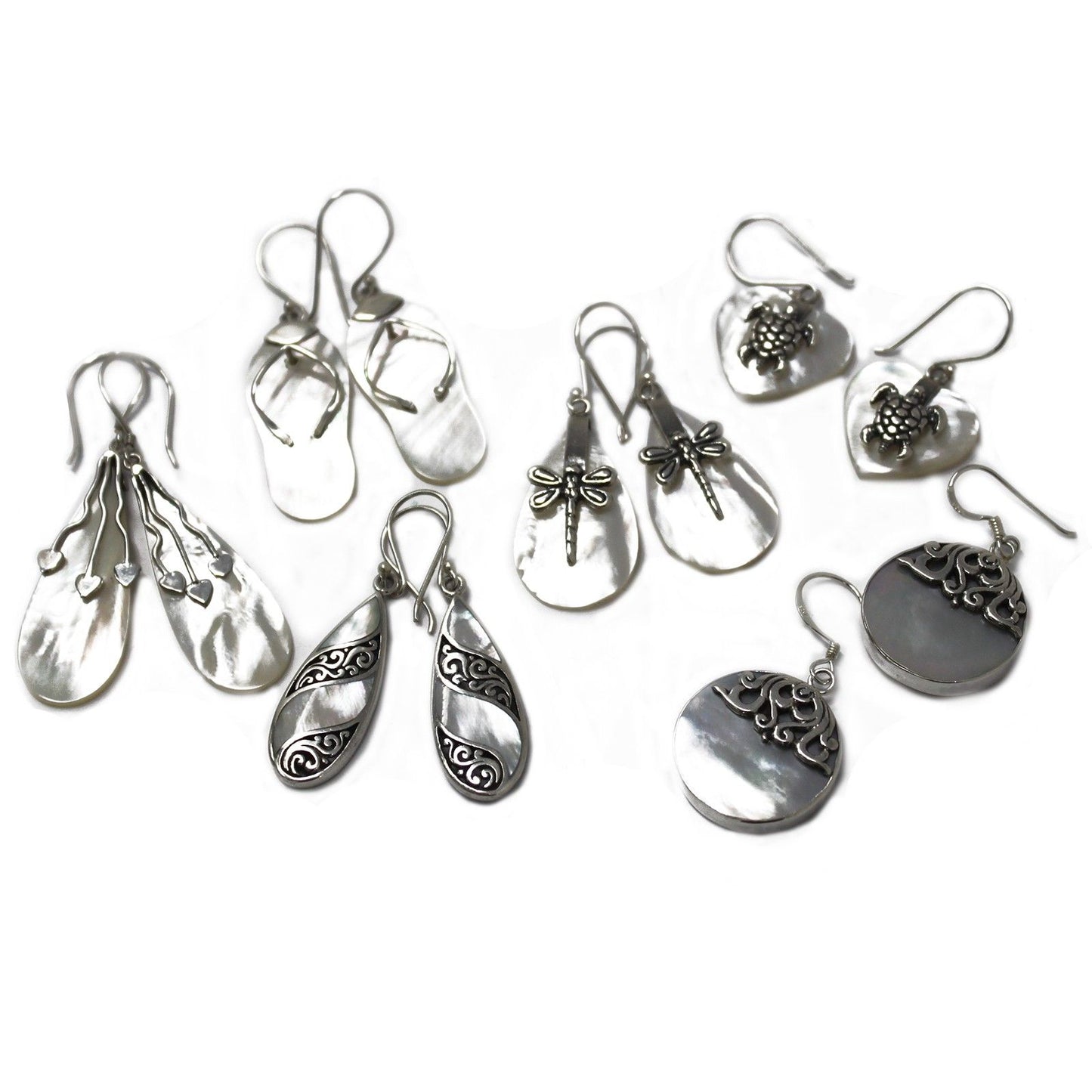 Orecchini in conchiglia e argento – goccia – madreperla (MOP)