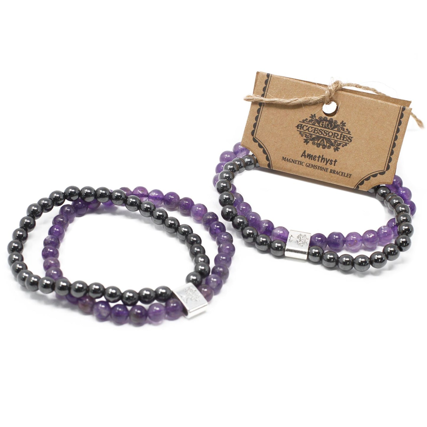 Bracciale magnetico con pietre preziose – ametista