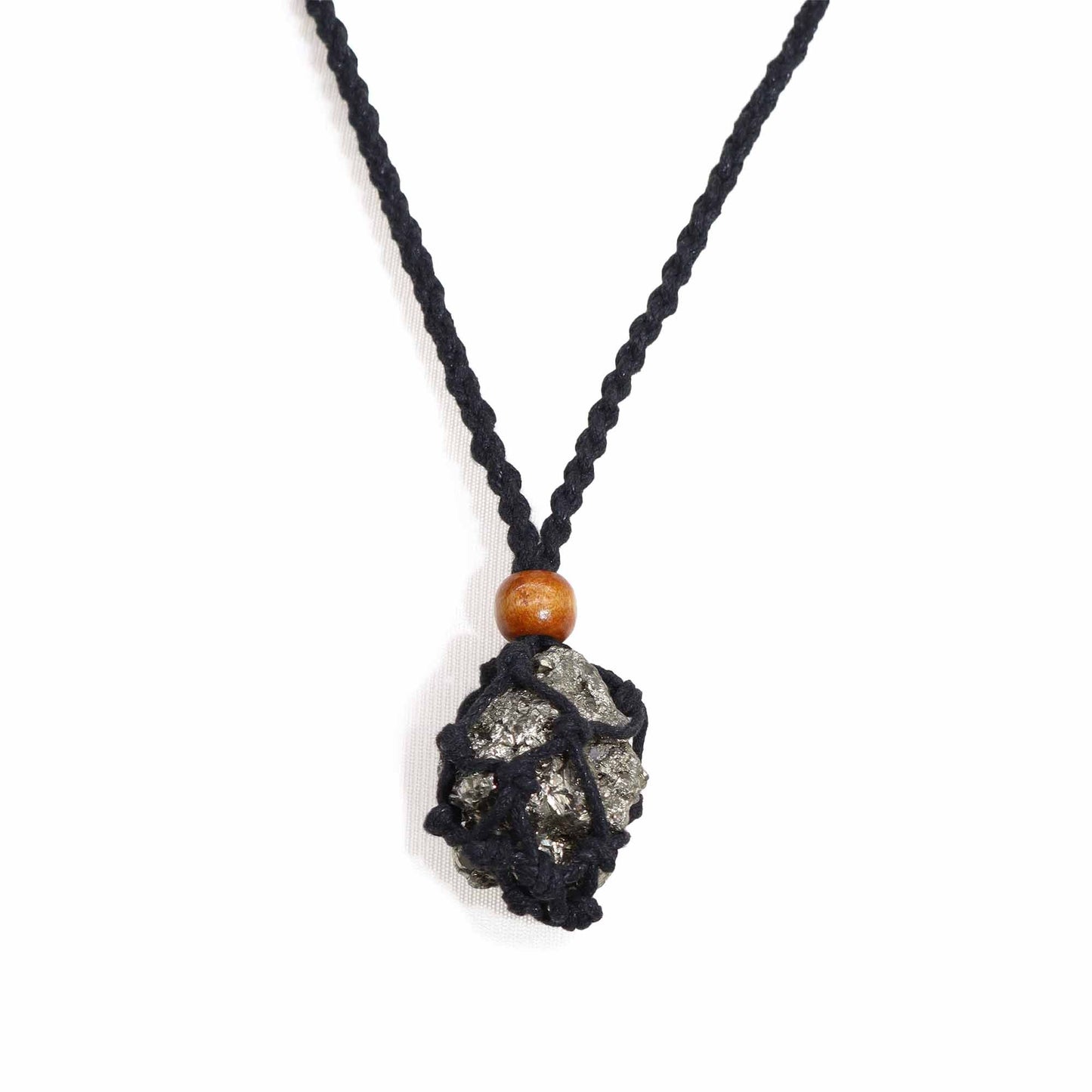 Collana con cordino e cristallo – 45 cm – nero