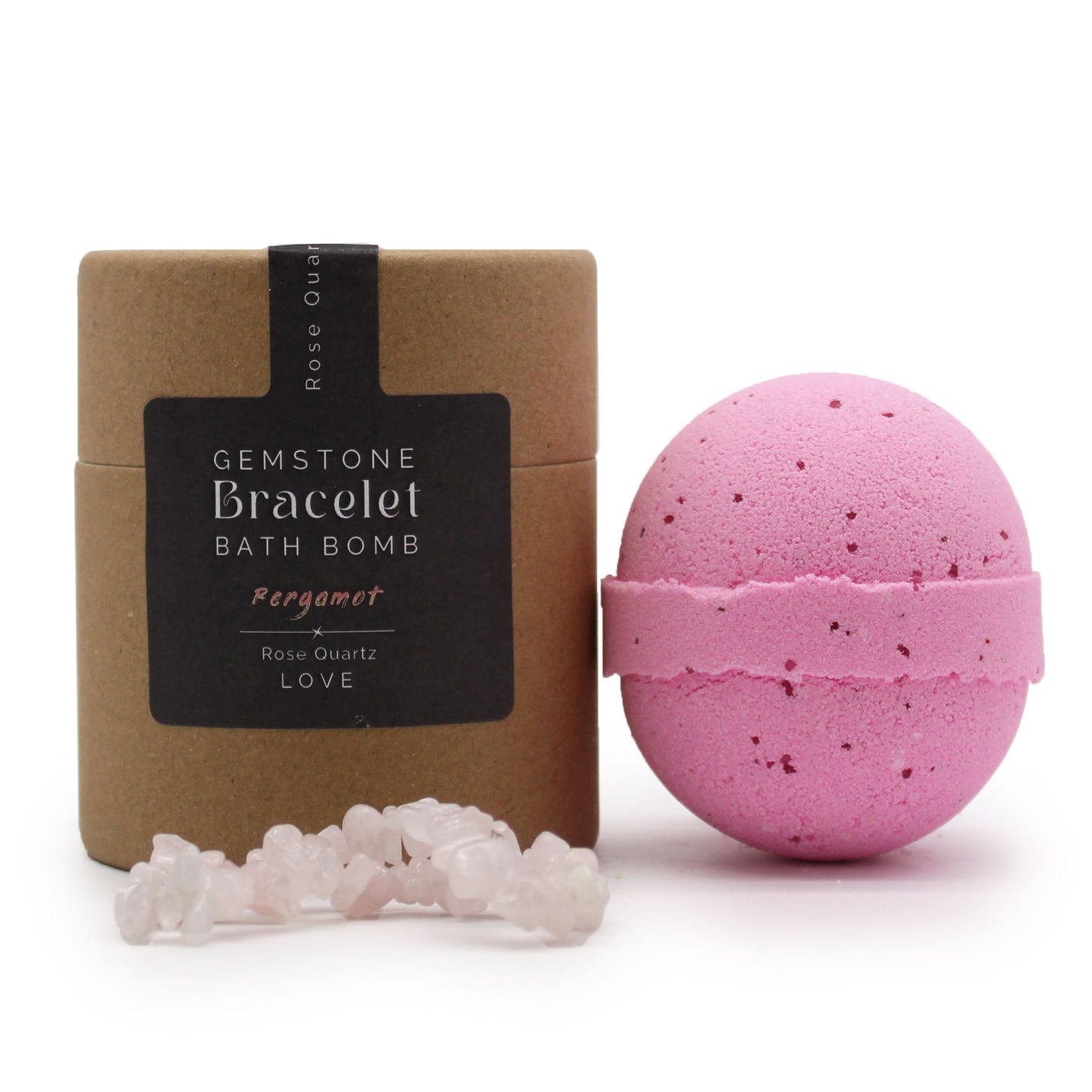 Bomba da bagno con braccialetto di quarzo rosa