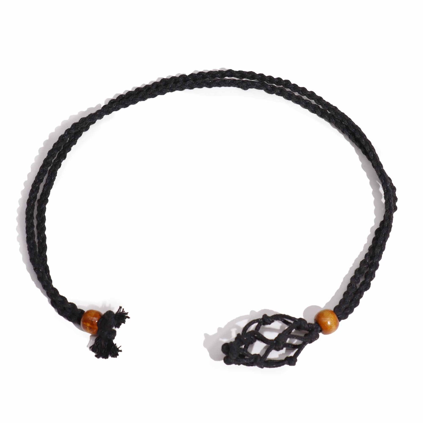 Collana con cordino e cristallo – 45 cm – nero