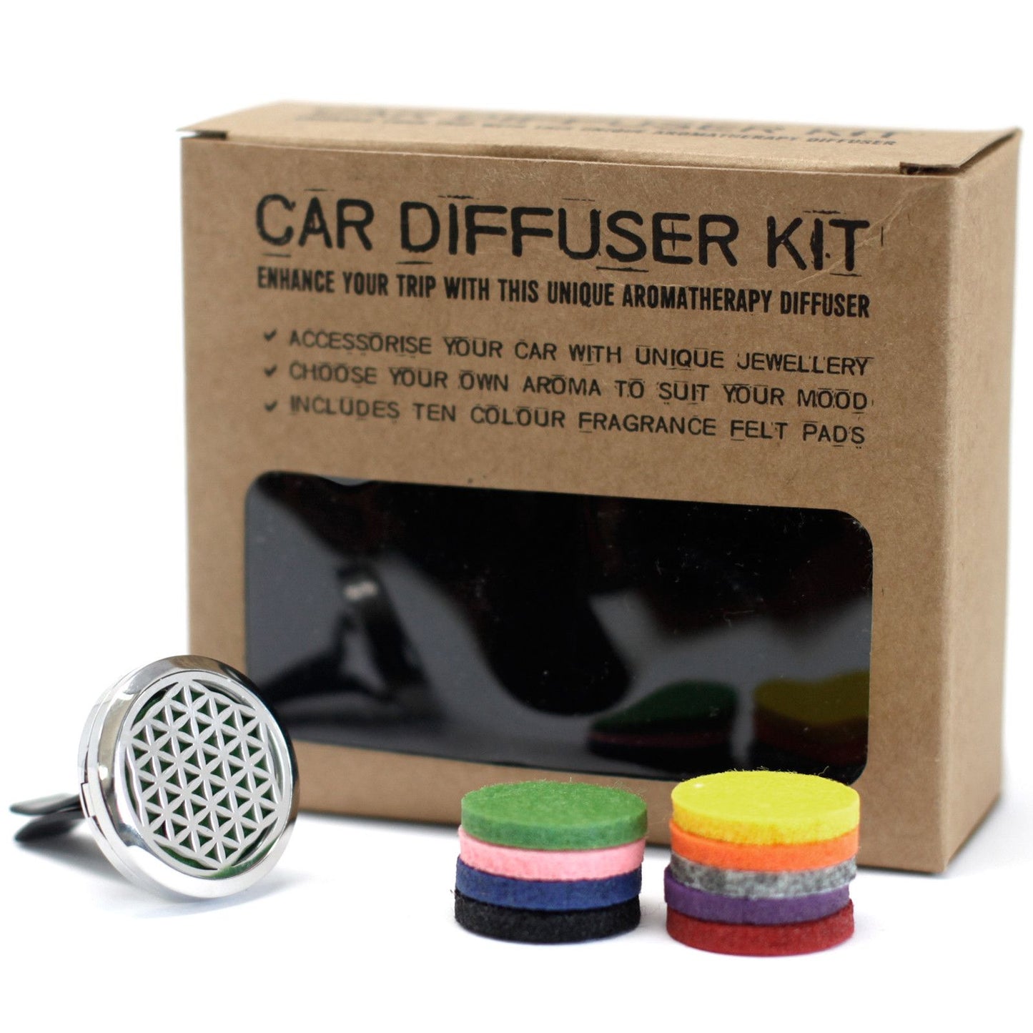 Set diffusore auto – Fiore della vita – 30 mm