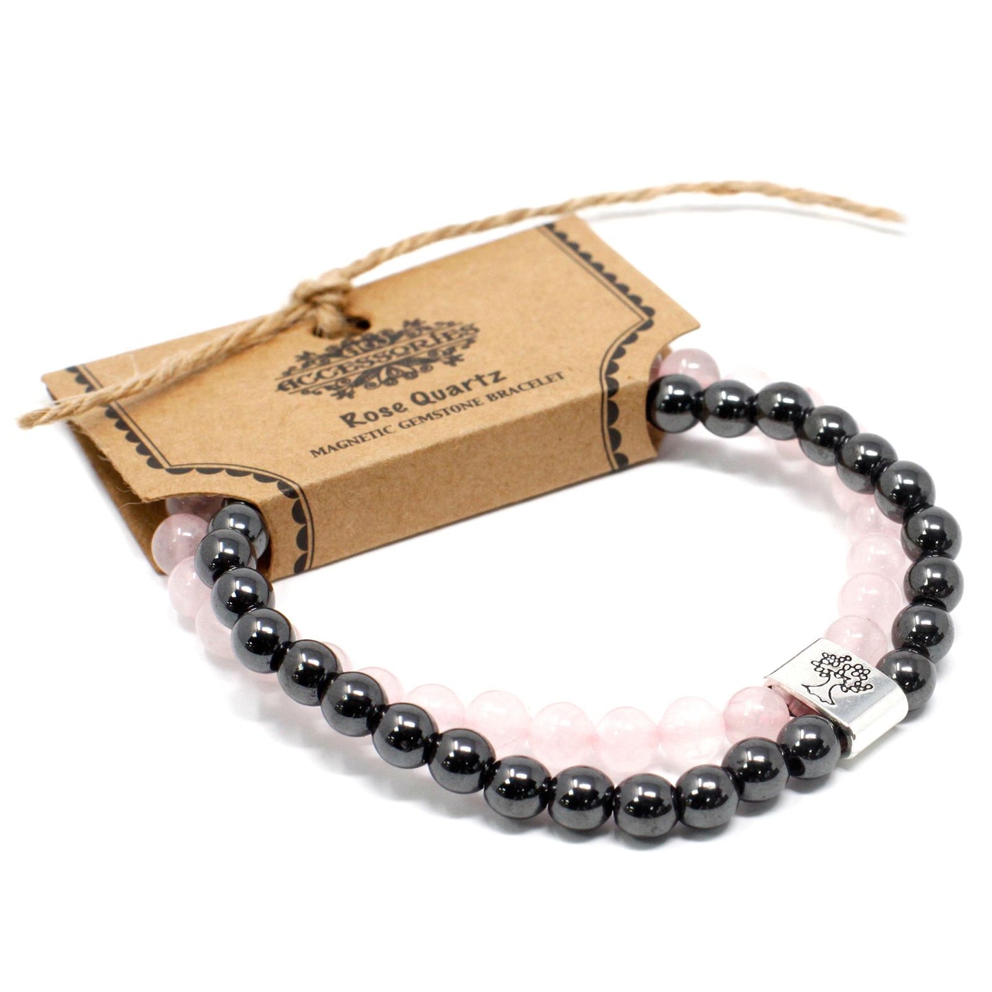 Bracciale magnetico con pietre preziose – quarzo rosa