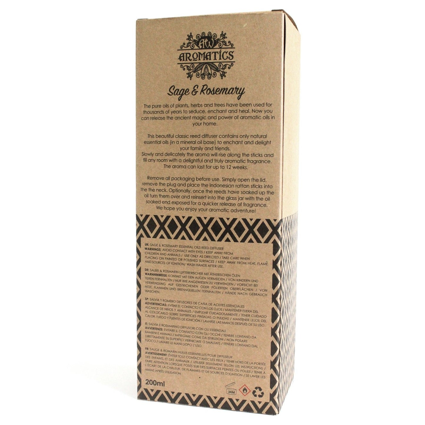 Diffusore di aromi con oli essenziali Salvia e Rosmarino 200 ml