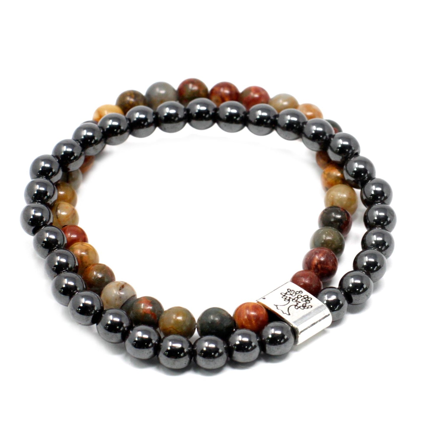 Bracciale magnetico con pietre preziose – diaspro Picasso