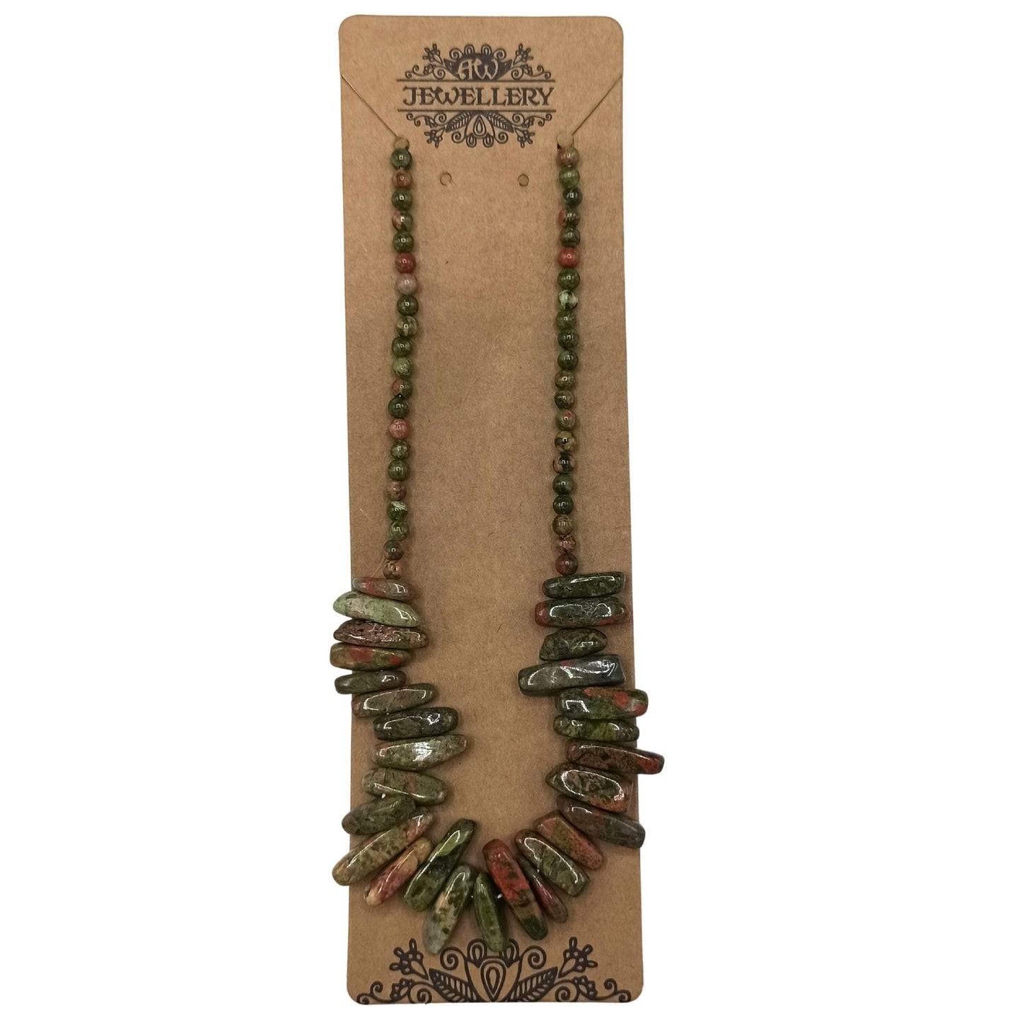 Collana con pietra allungata – agata muschiata