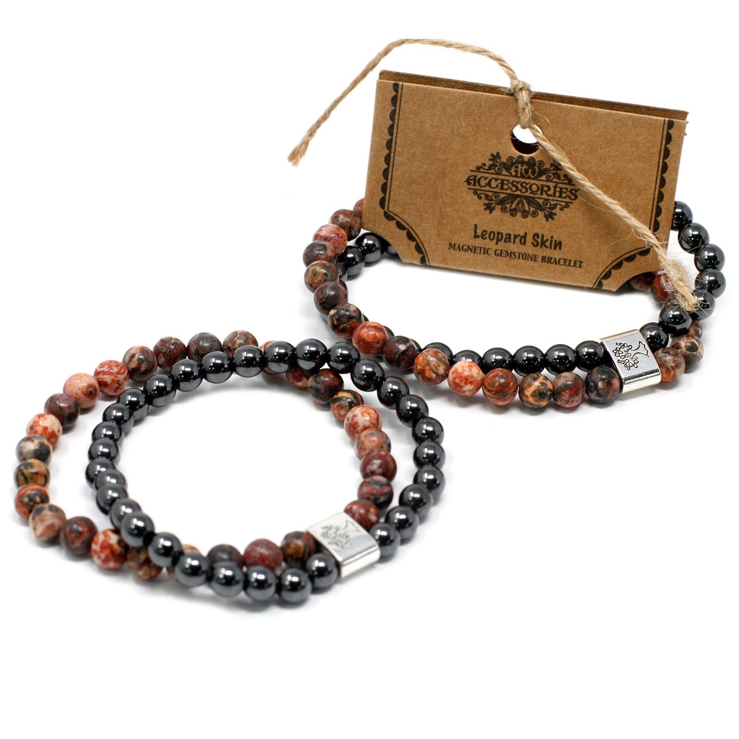 Bracciale magnetico con pietre preziose – diaspro leopardo