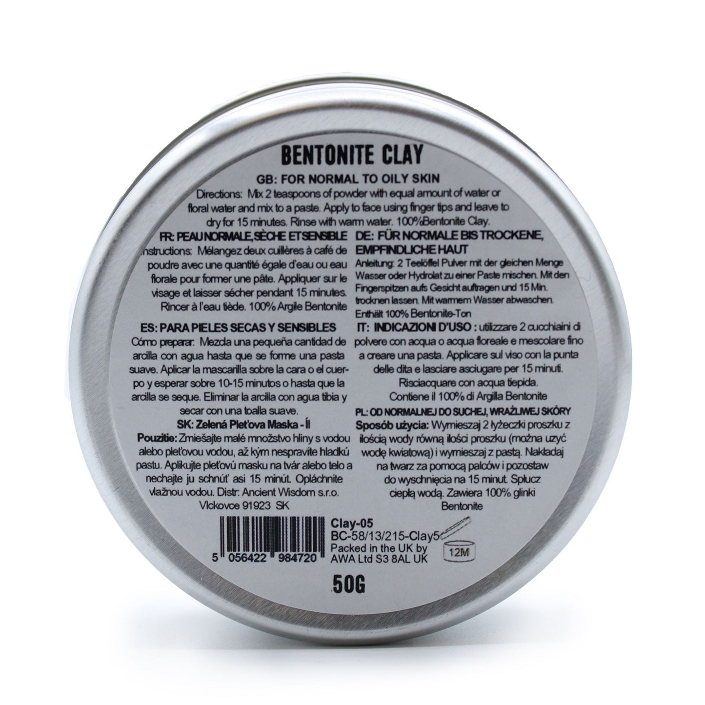 Argilla bentonitica 50 g