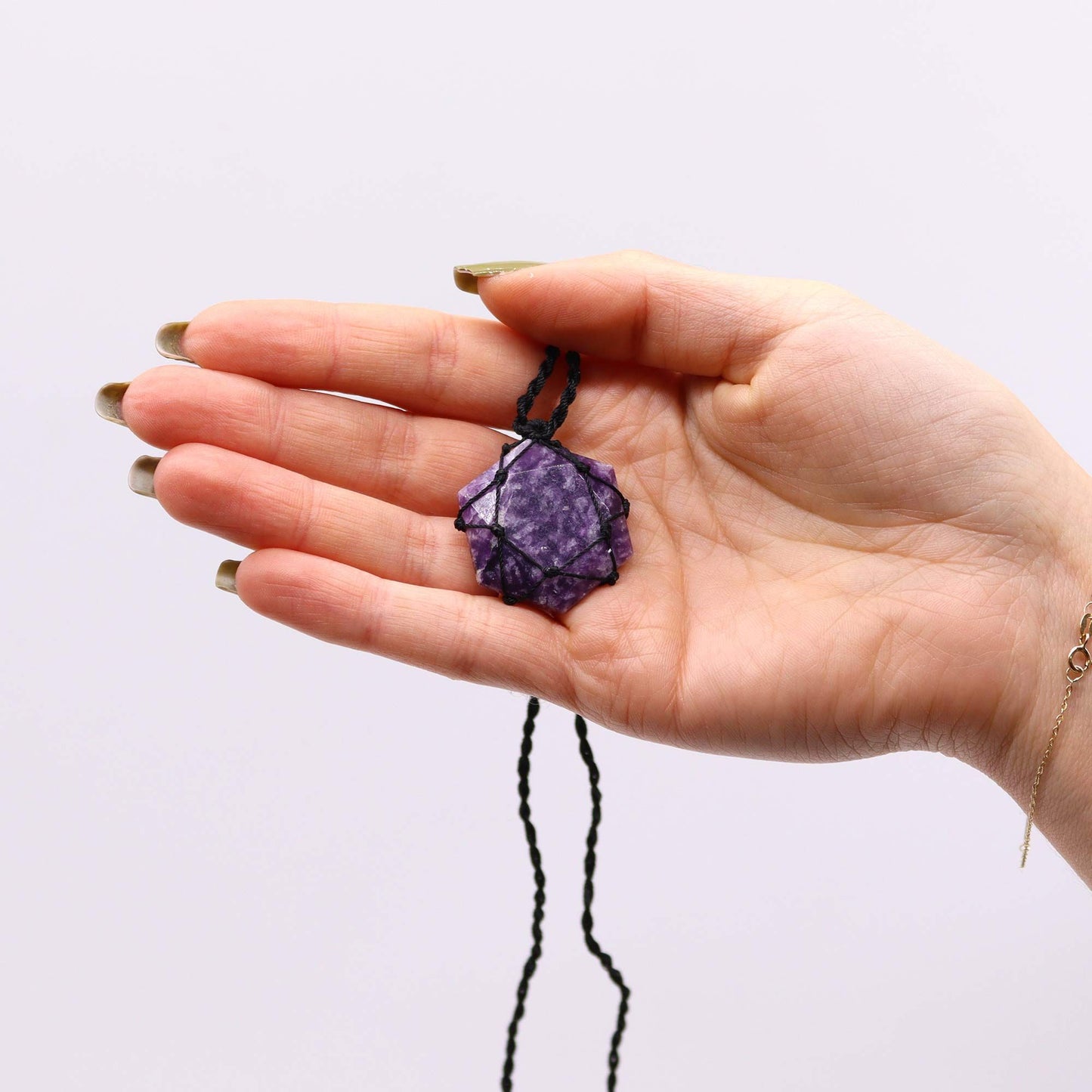 Ciondolo – esagono in lepidolite