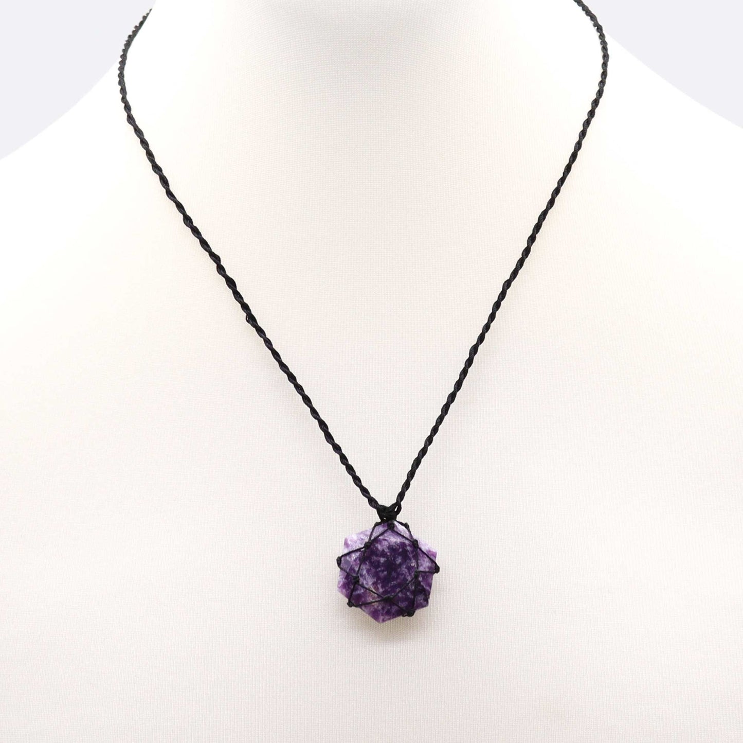 Ciondolo – esagono in lepidolite