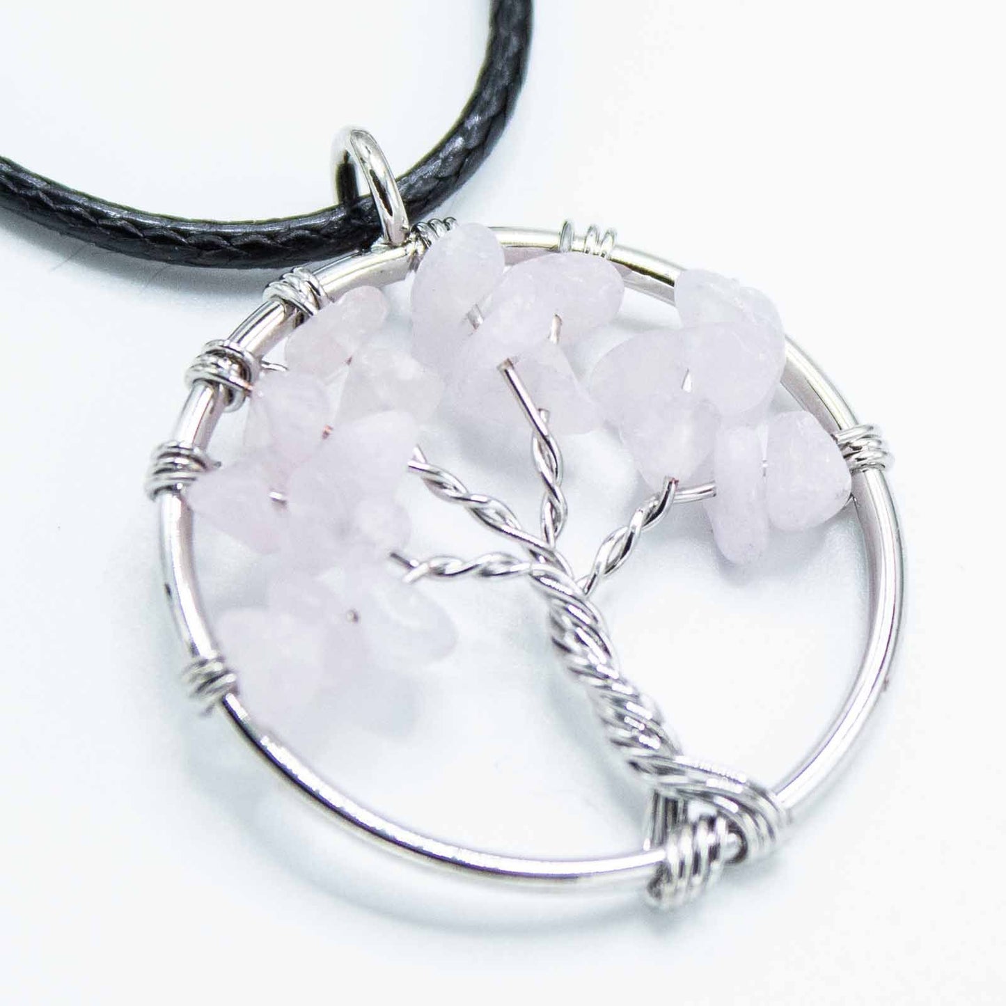 Ciondolo "Albero della vita" - quarzo rosa