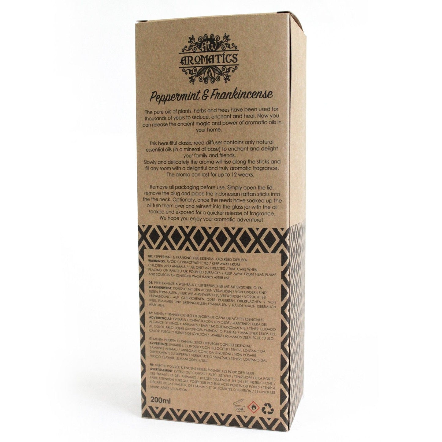 Diffusore di aromi con oli essenziali Menta piperita e incenso 200 ml