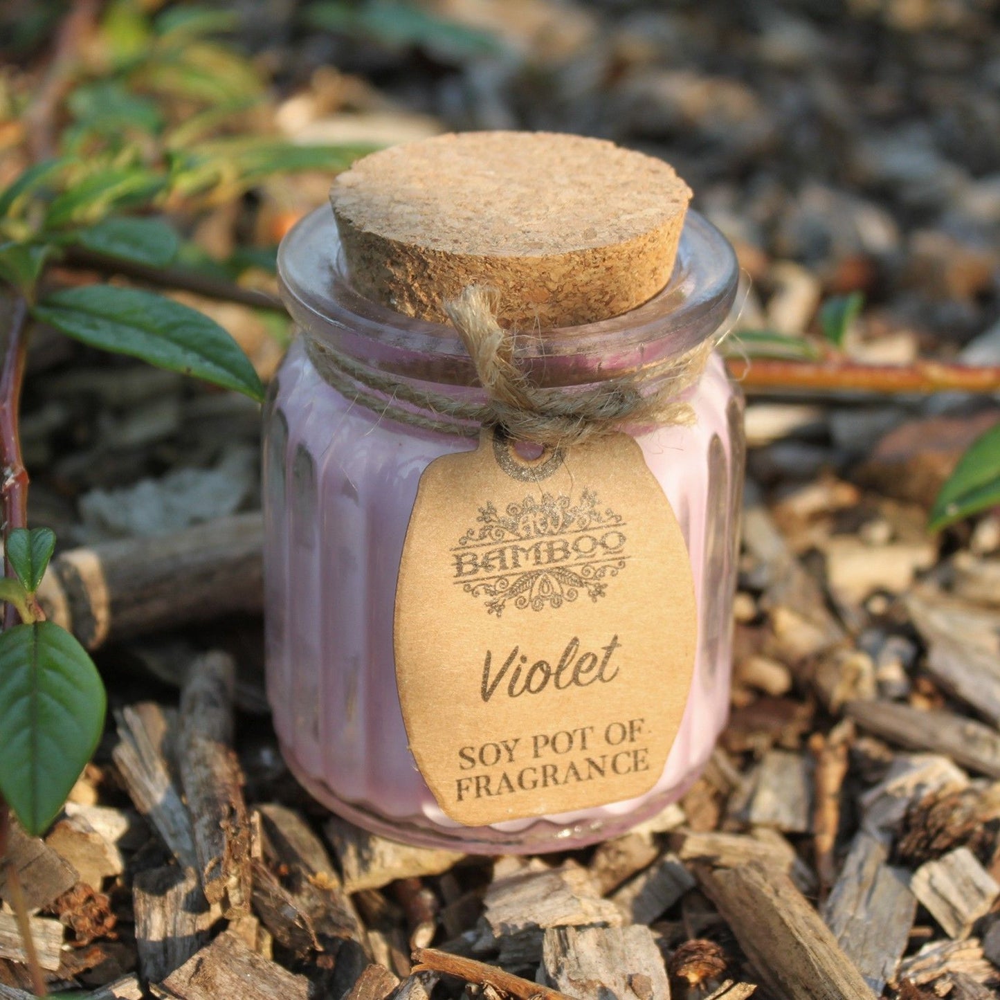 Candele profumate in vasetto di soia viola