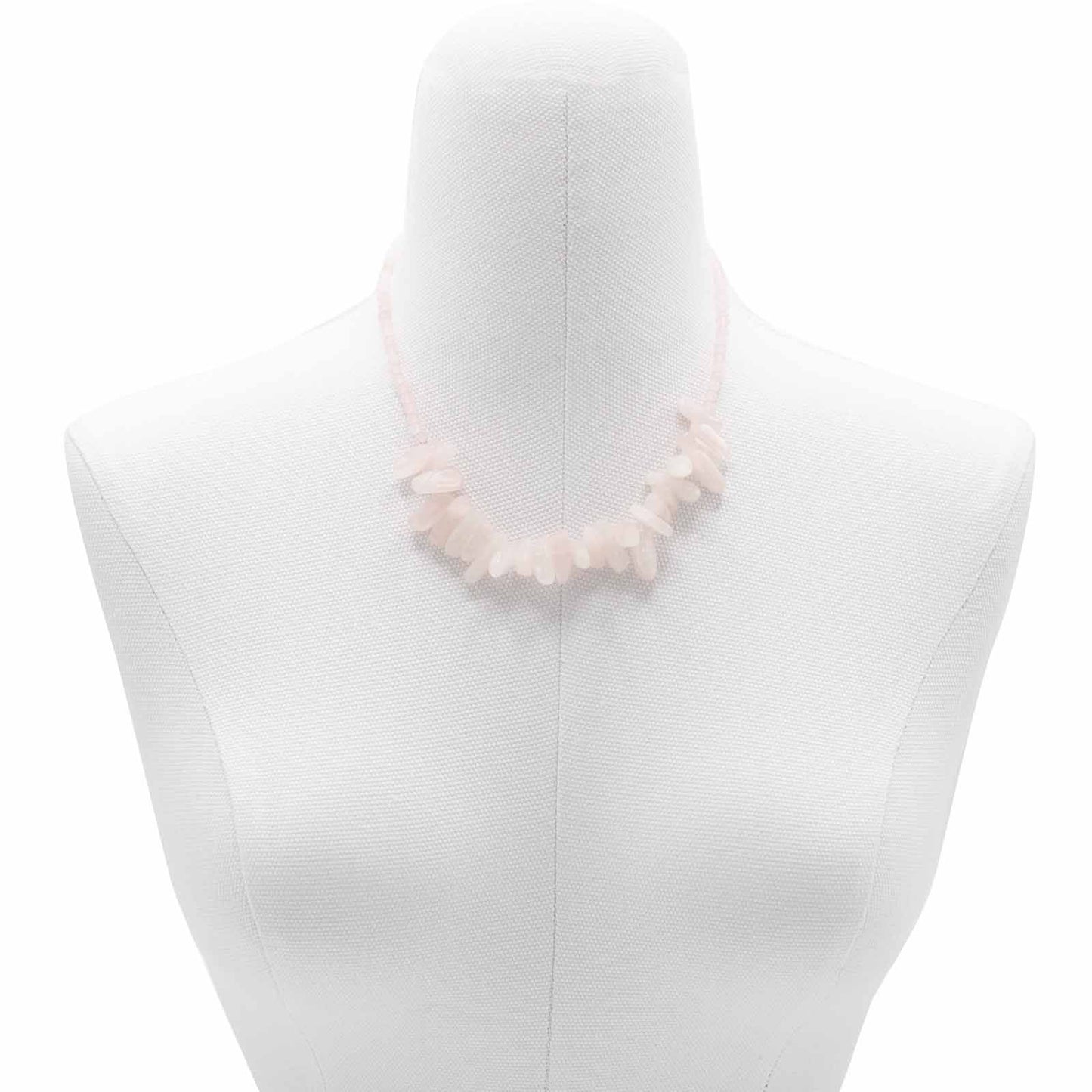 Collana con pietra allungata – quarzo rosa