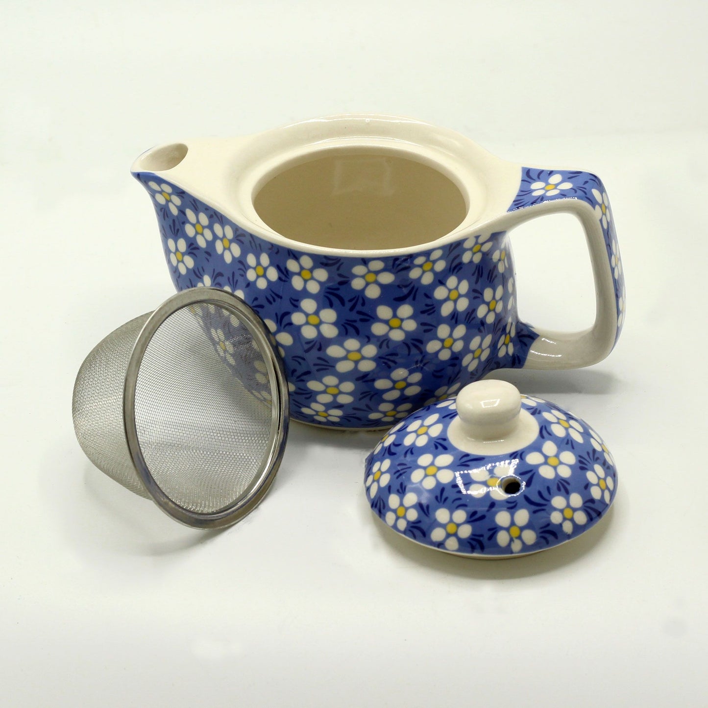 Piccola teiera per le erbe – Margherite blu