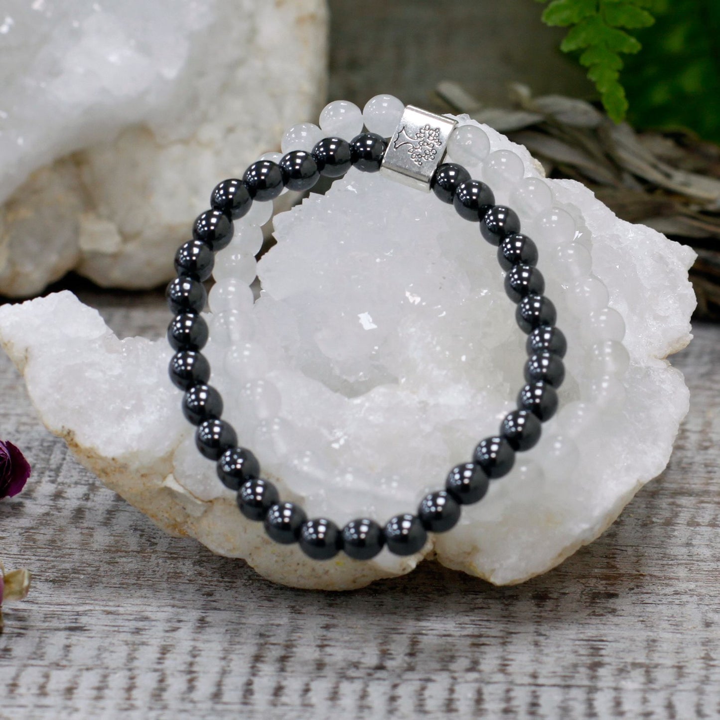 Bracciale magnetico con pietre preziose – cristallo di rocca