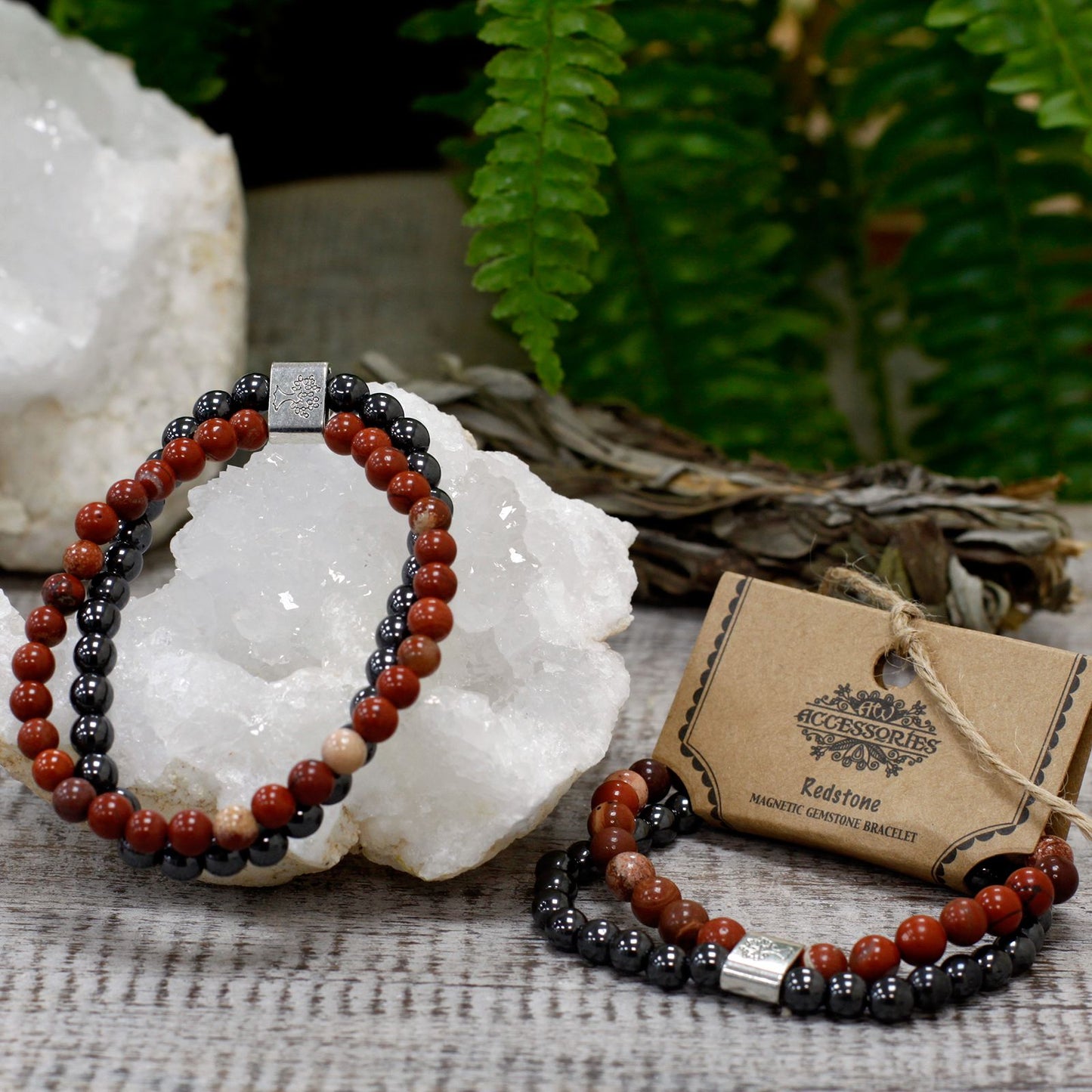 Bracciale magnetico con pietre preziose – Redstone