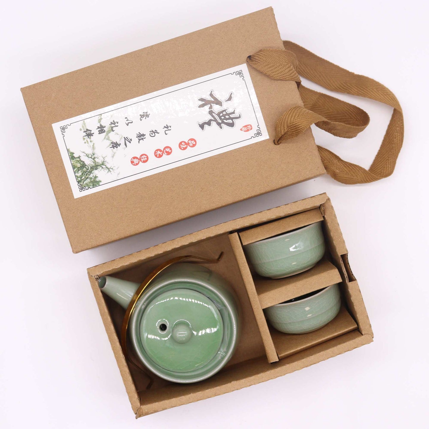 Set teiera Herbal Jade - teiera e due tazze
