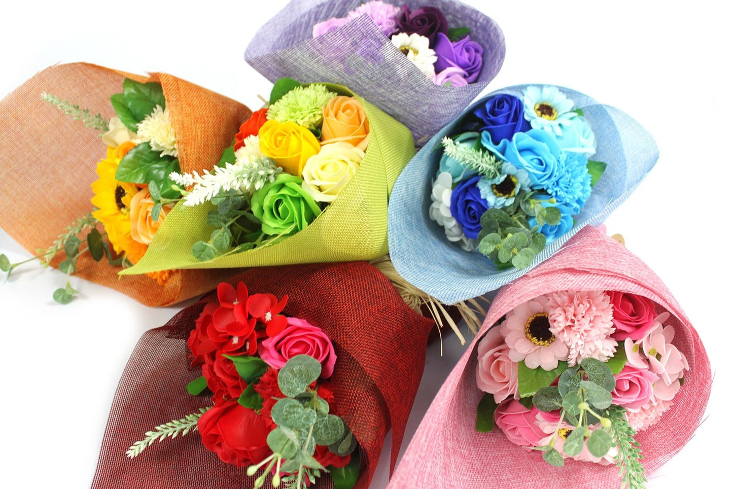 Bouquet di fiori di sapone in piedi - Arancione