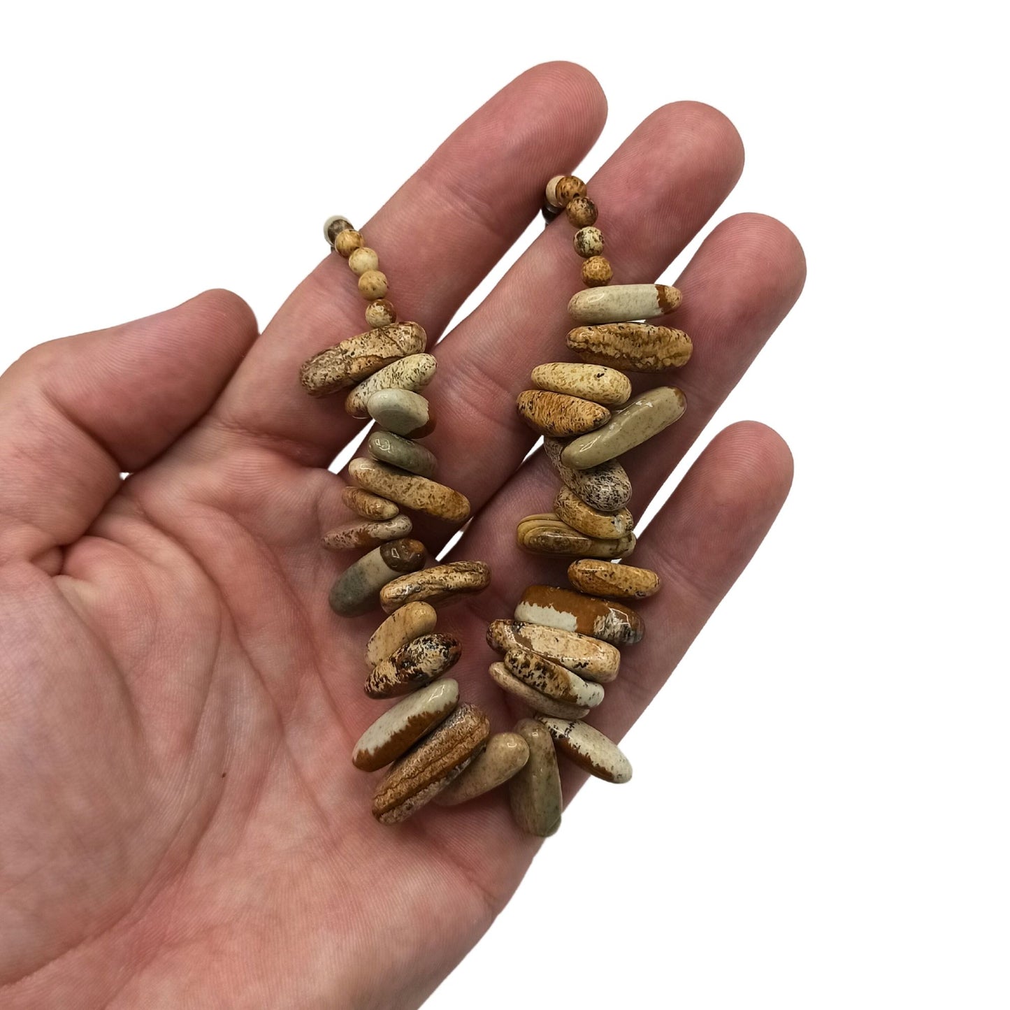 Collana con pietra allungata – Pietra mappa (turchese africano)