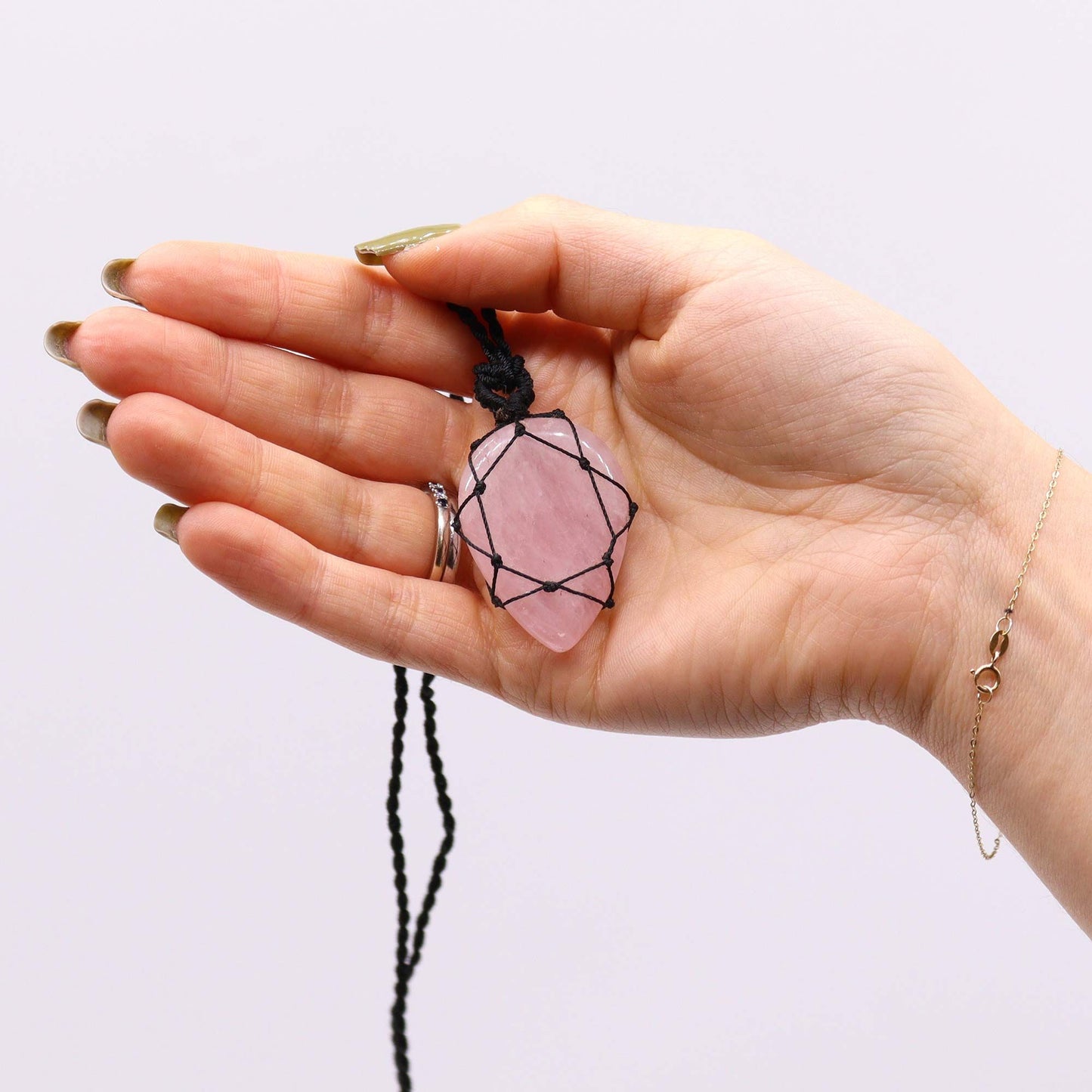 Ciondolo – goccia di quarzo rosa