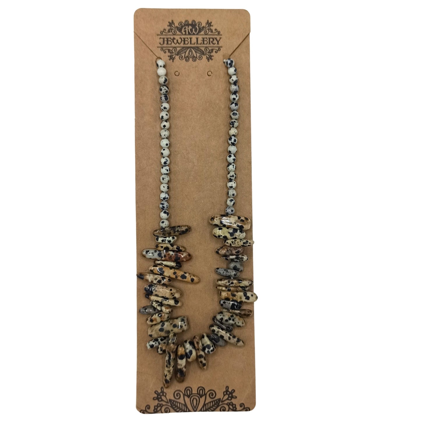 Collana con pietra allungata – diaspro dalmata