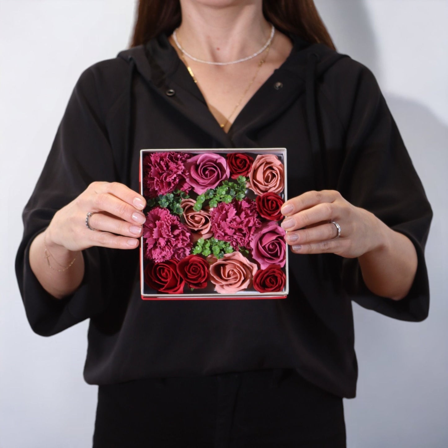 Scatola quadrata - Rose vintage