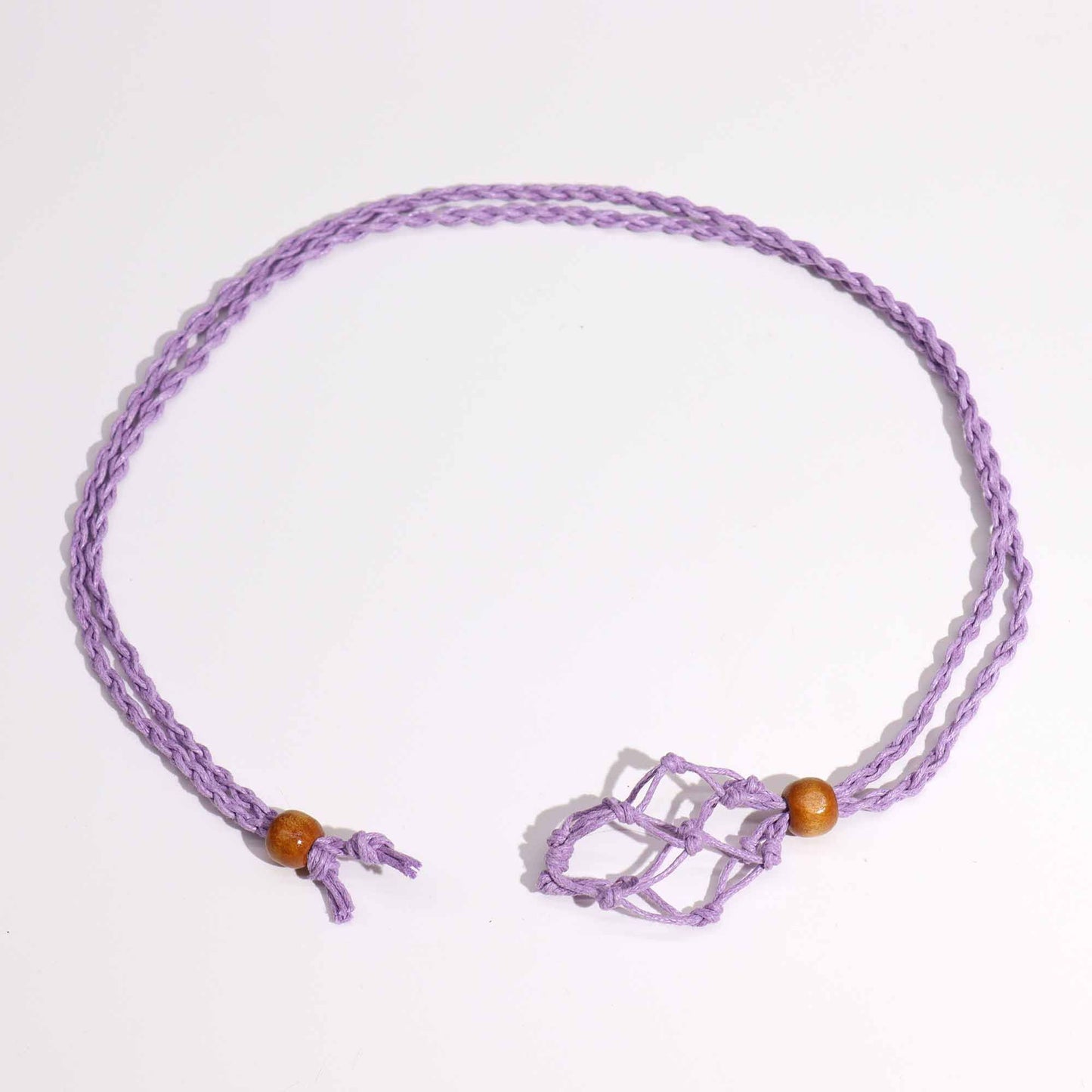 Collana con pietre preziose di cristallo, cordino da 45 cm/18 pollici - Viola
