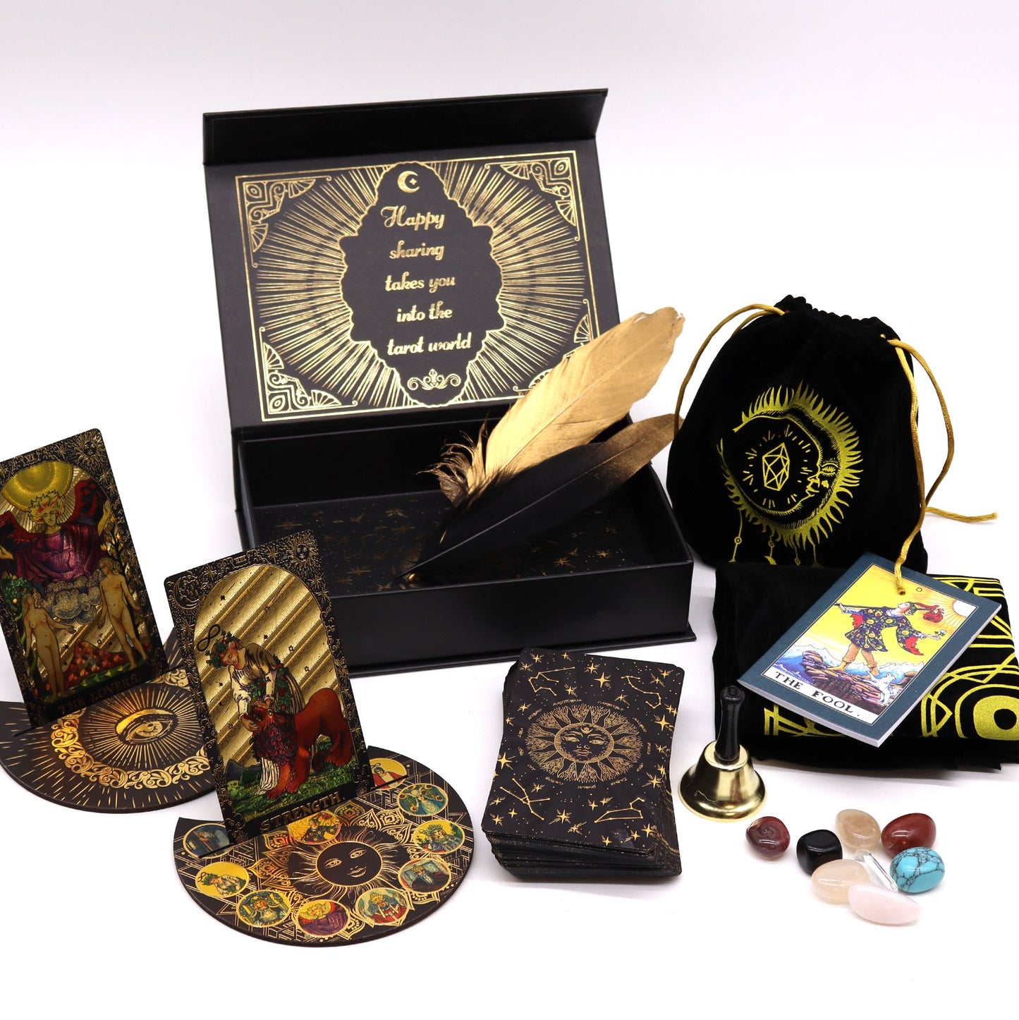 Tarocchi con lamina d'oro – Che la magia abbia inizio – set regalo