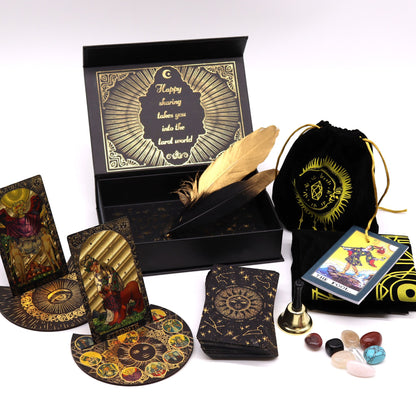 Tarocchi con lamina d'oro – Che la magia abbia inizio – set regalo