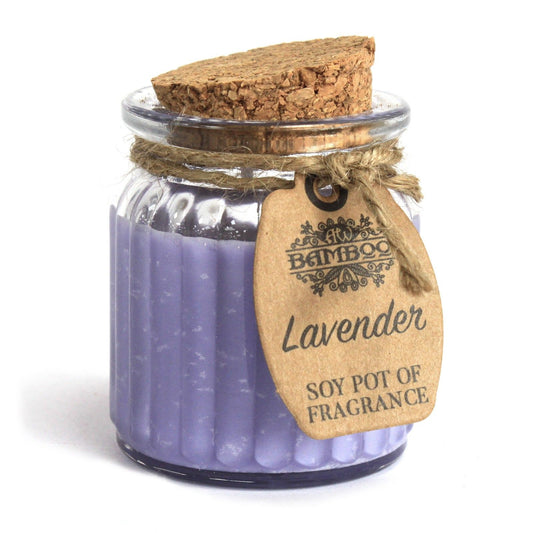Candele profumate alla lavanda e soia