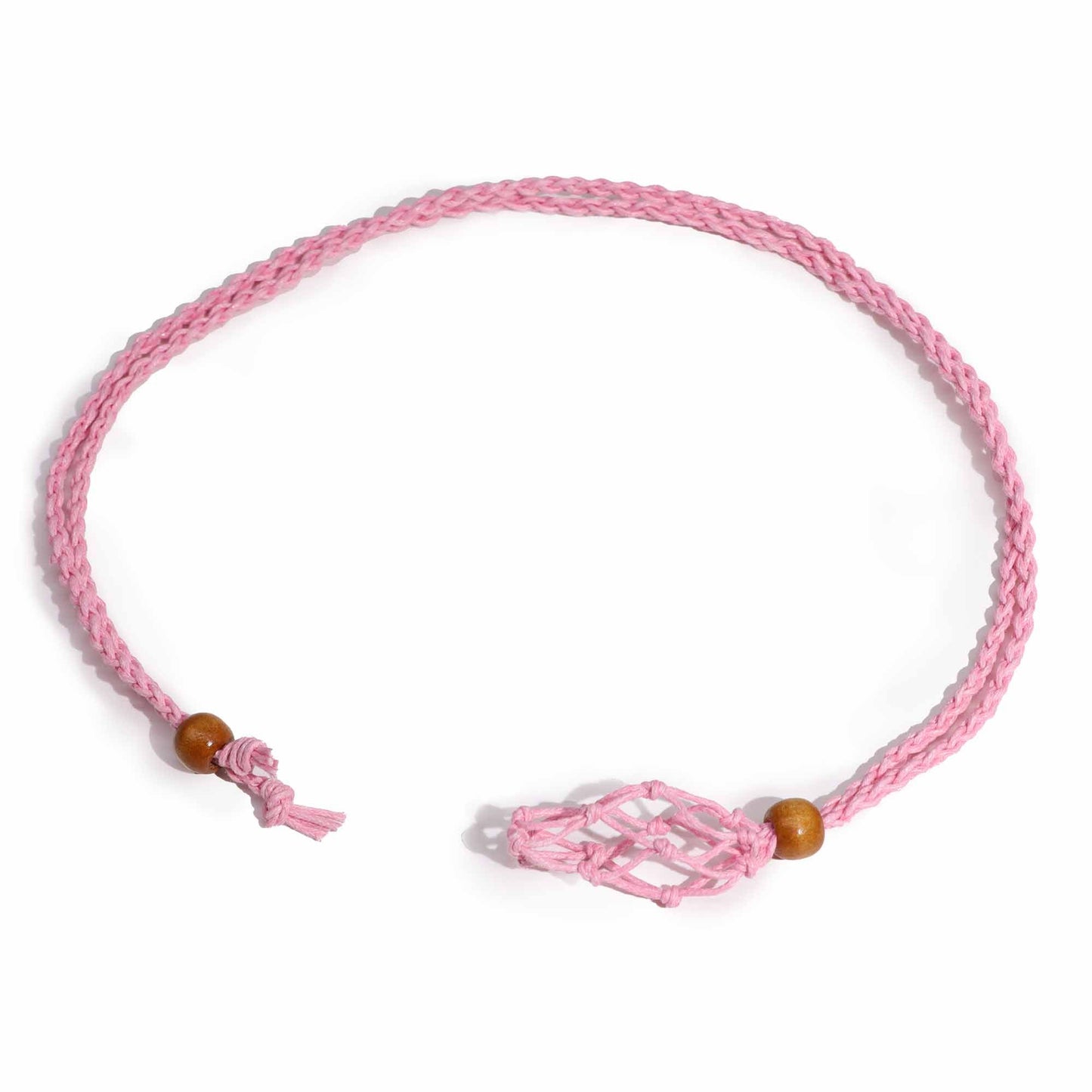 Collana con pietre preziose di cristallo, cordino da 45 cm/18 pollici - Rosa