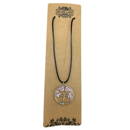 Ciondolo "Albero della vita" - quarzo rosa