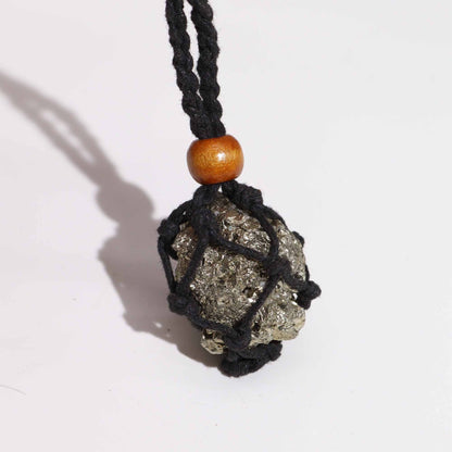 Collana con cordino e cristallo – 45 cm – nero