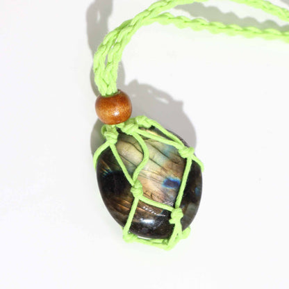 Collana con pietre preziose di cristallo, cordino da 45 cm/18 pollici - Verde