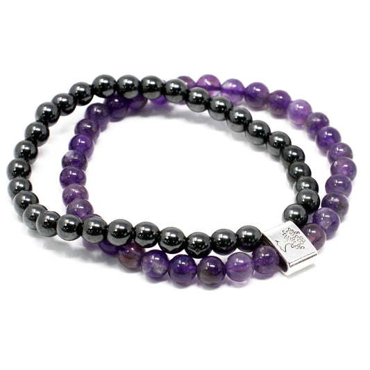 Bracciale magnetico con pietre preziose – ametista