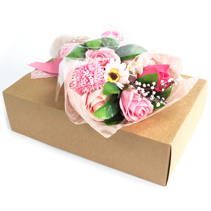 Bouquet di fiori di sapone per le mani in scatola - Rosa