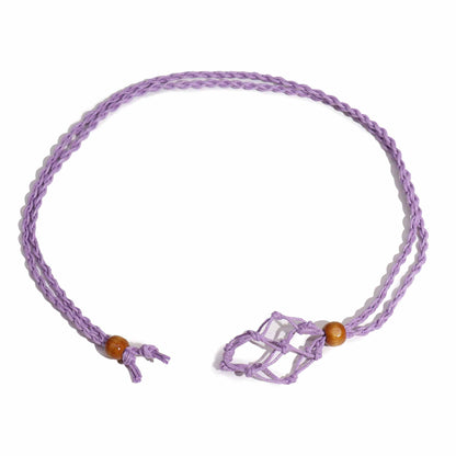 Collana con pietre preziose di cristallo, cordino da 45 cm/18 pollici - Viola