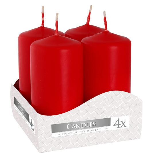 Set di candele 40 × 80 mm (4 pezzi) – rosso