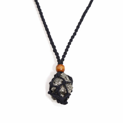 Collana con cordino e cristallo – 45 cm – nero