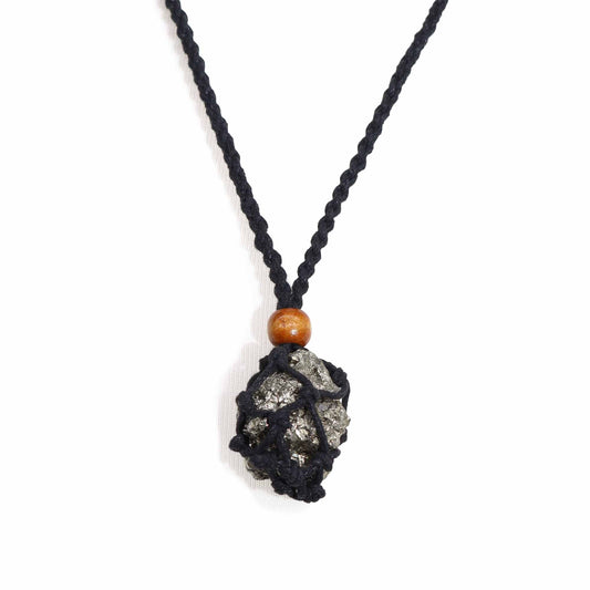 Collana con cordino e cristallo – 45 cm – nero