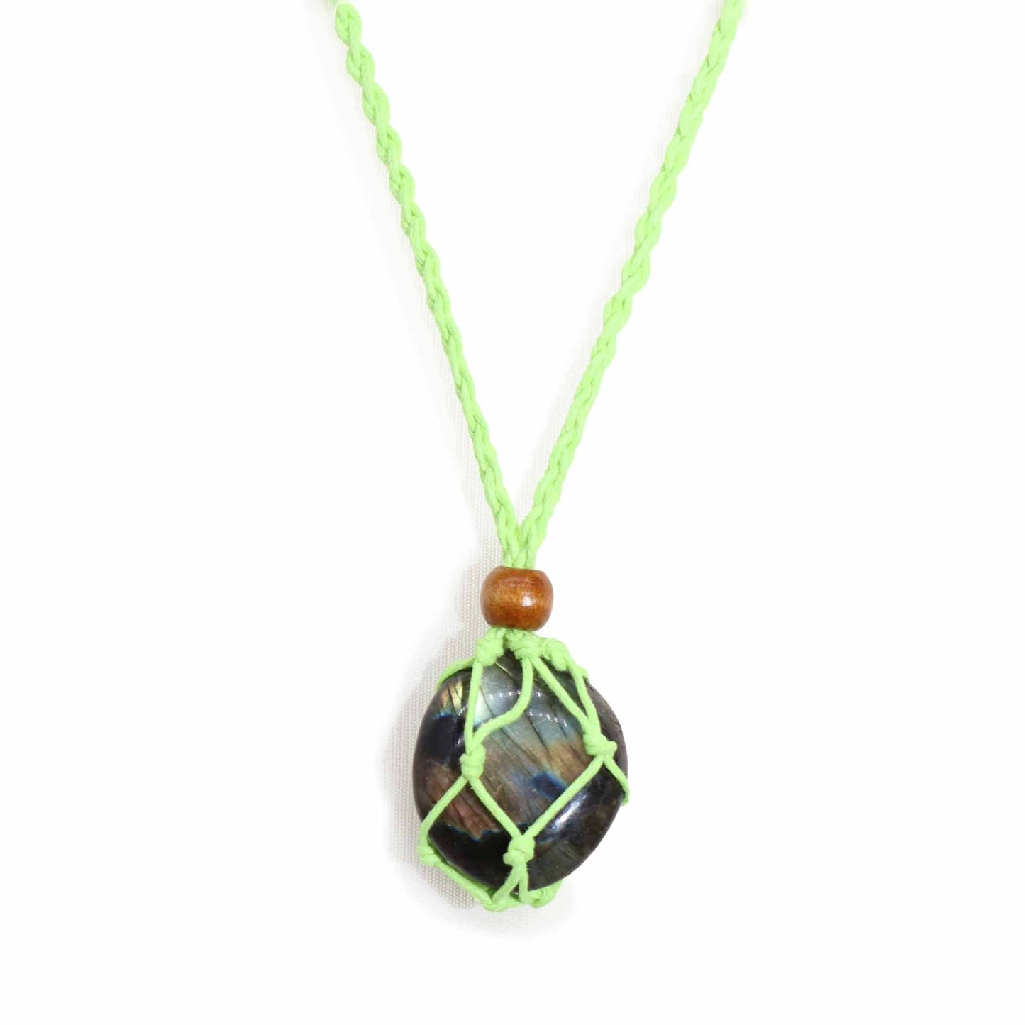 Collana con pietre preziose di cristallo, cordino da 45 cm/18 pollici - Verde