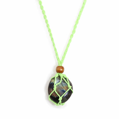 Collana con pietre preziose di cristallo, cordino da 45 cm/18 pollici - Verde