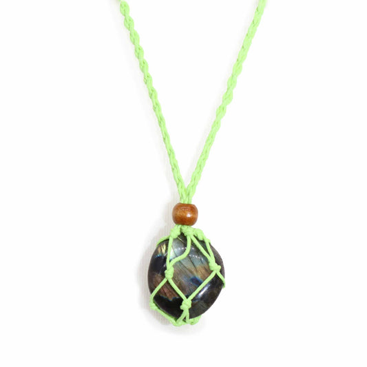 Collana con pietre preziose di cristallo, cordino da 45 cm/18 pollici - Verde
