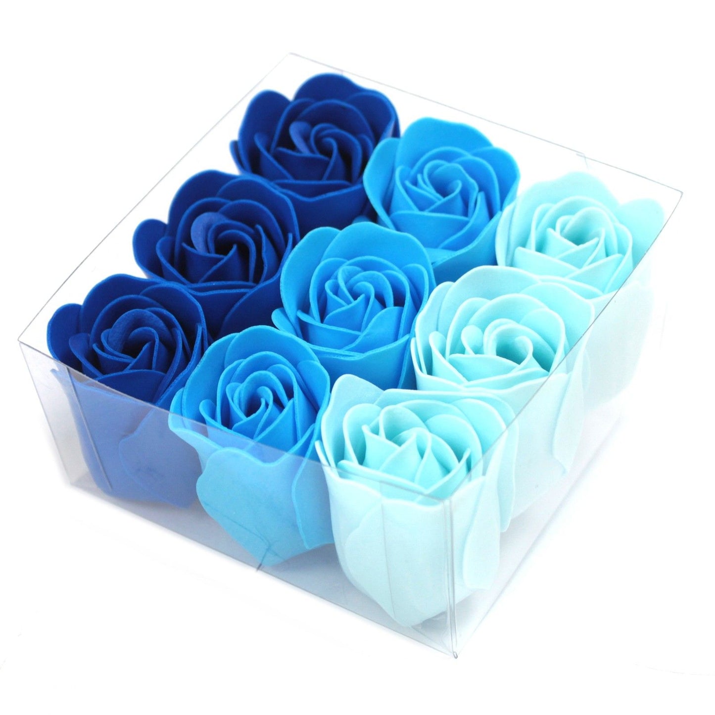 Set di 9 fiori di sapone - Rose nuziali blu
