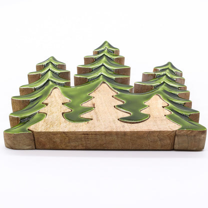 3 Alberi 3D - Decorazione in legno 20x23cm